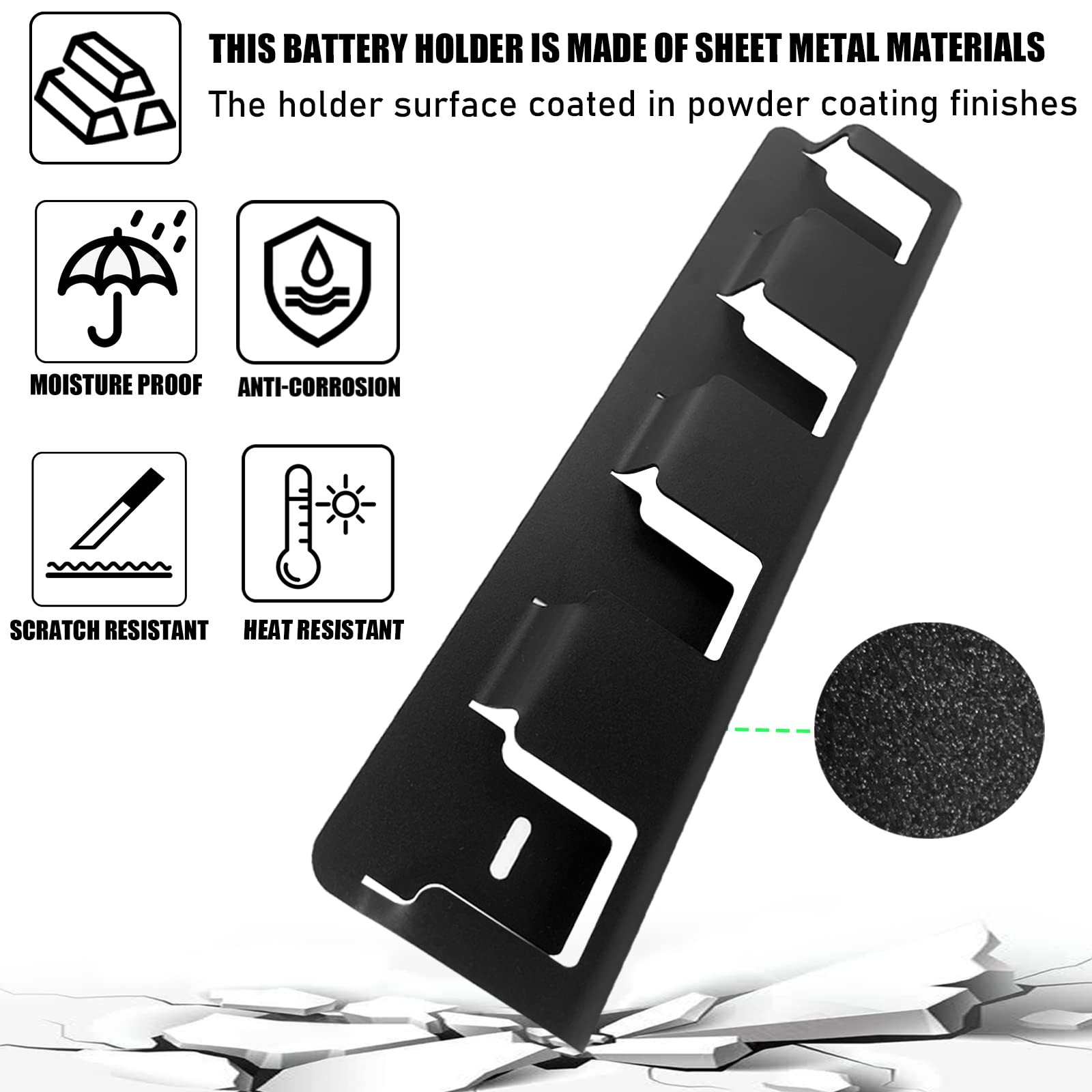 Upgrades 4 Slots Battery Holder Wall Mount fits for Latest Dewalt 18V/20V Dri…