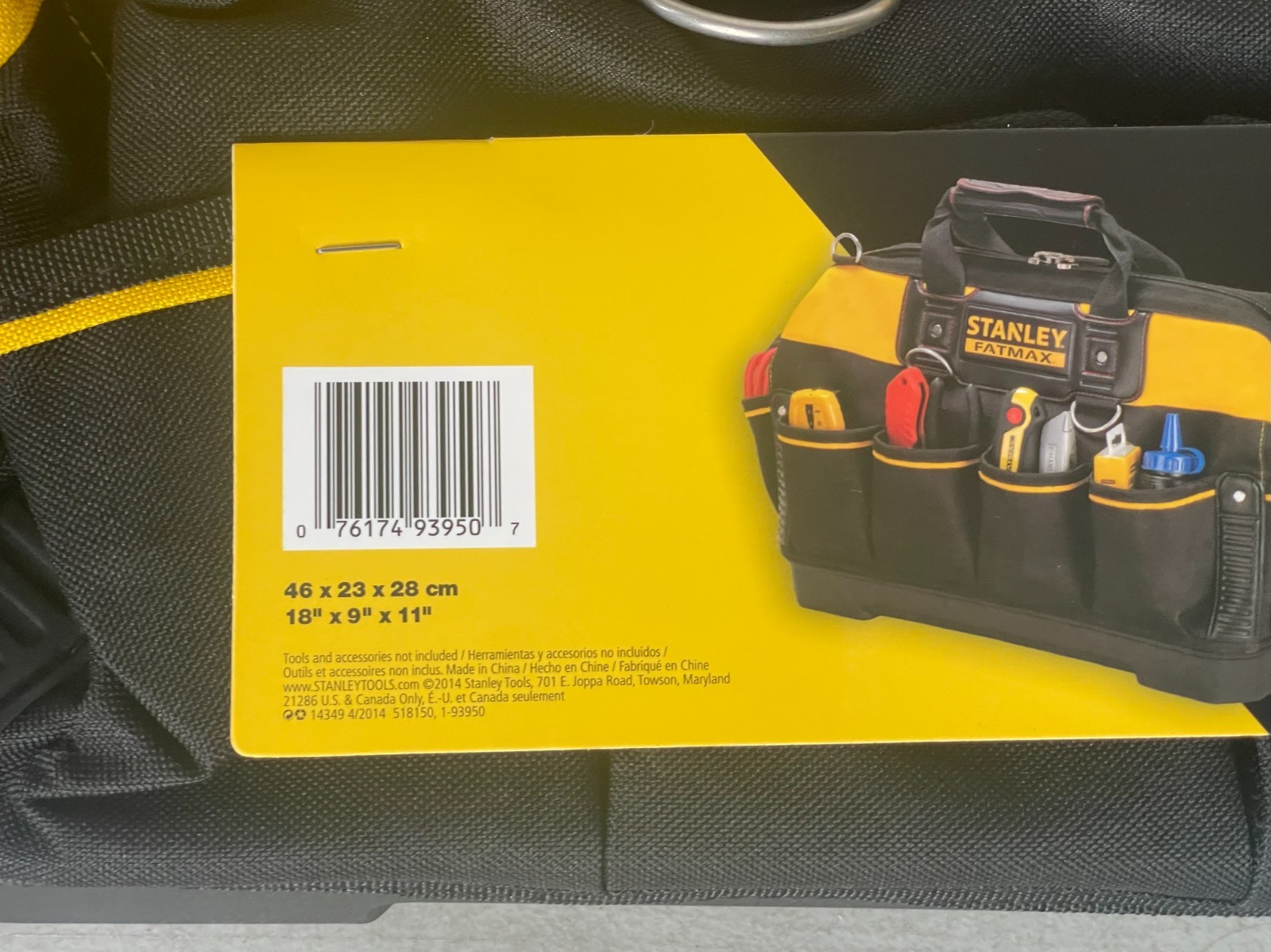 Stanley FatMax Technician Tool Bag Heavy Duty Hard Base Organizer NEW 18″