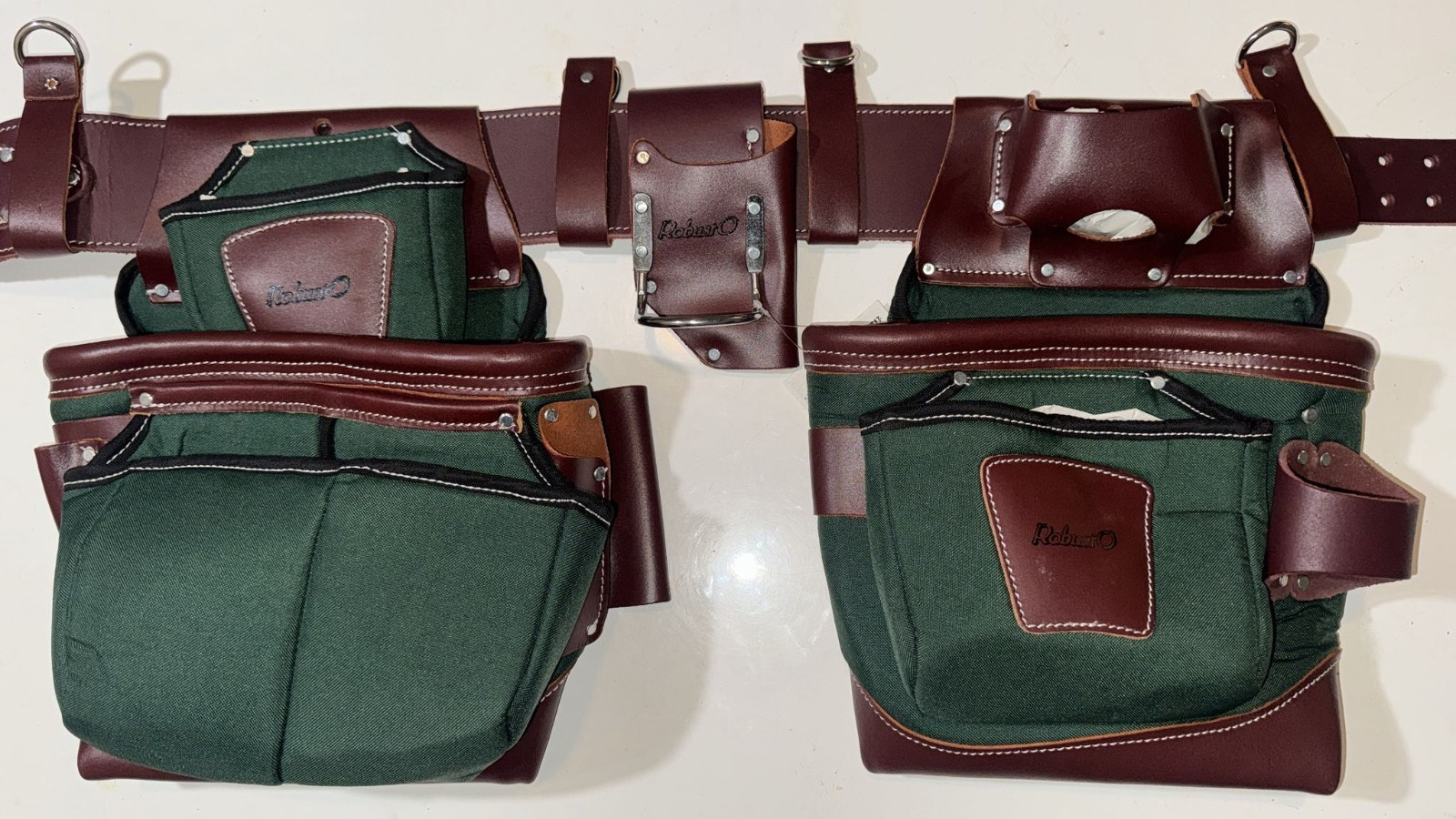 Top Grain Leather and Ballistic Combo(Green and Cherry)