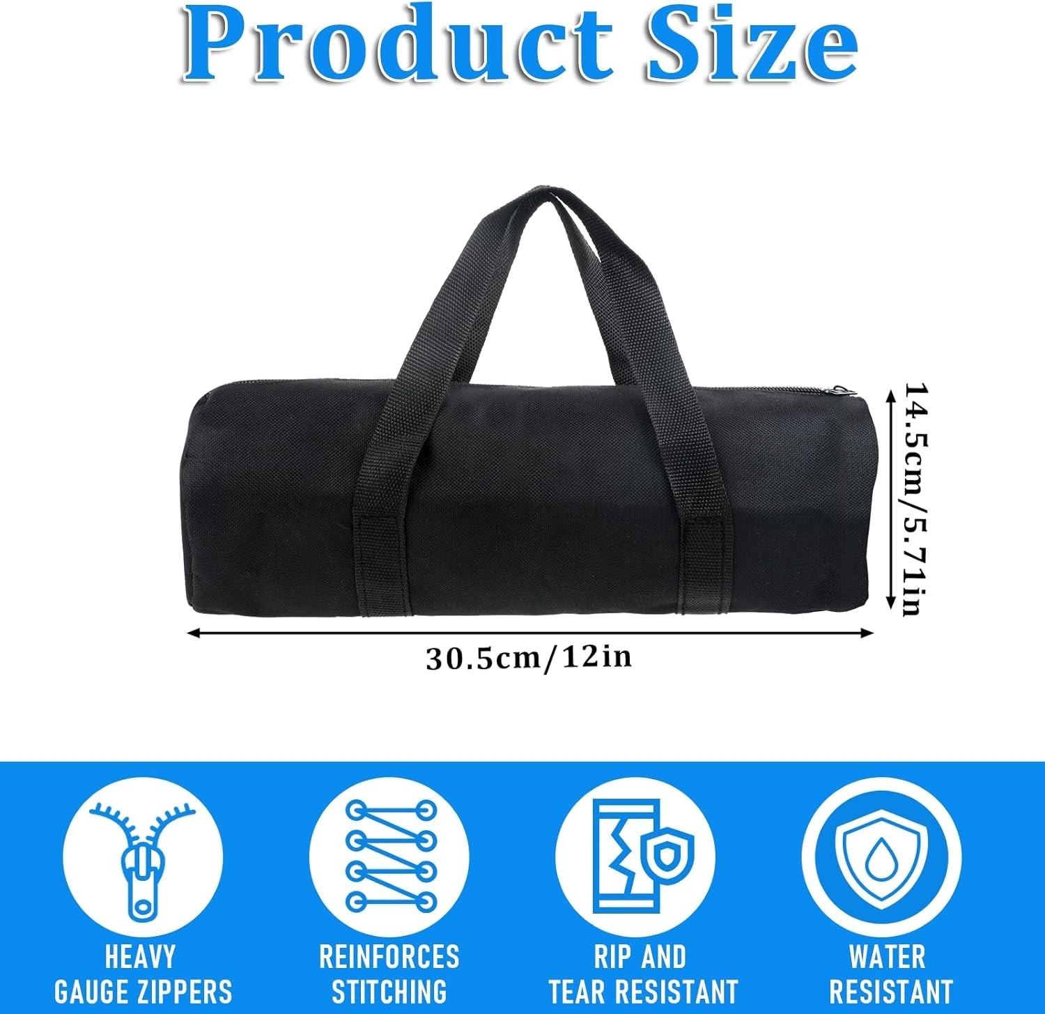 Waterproof 12-Inch Canvas Tool Pouch – Large Capacity Organizer for Tools