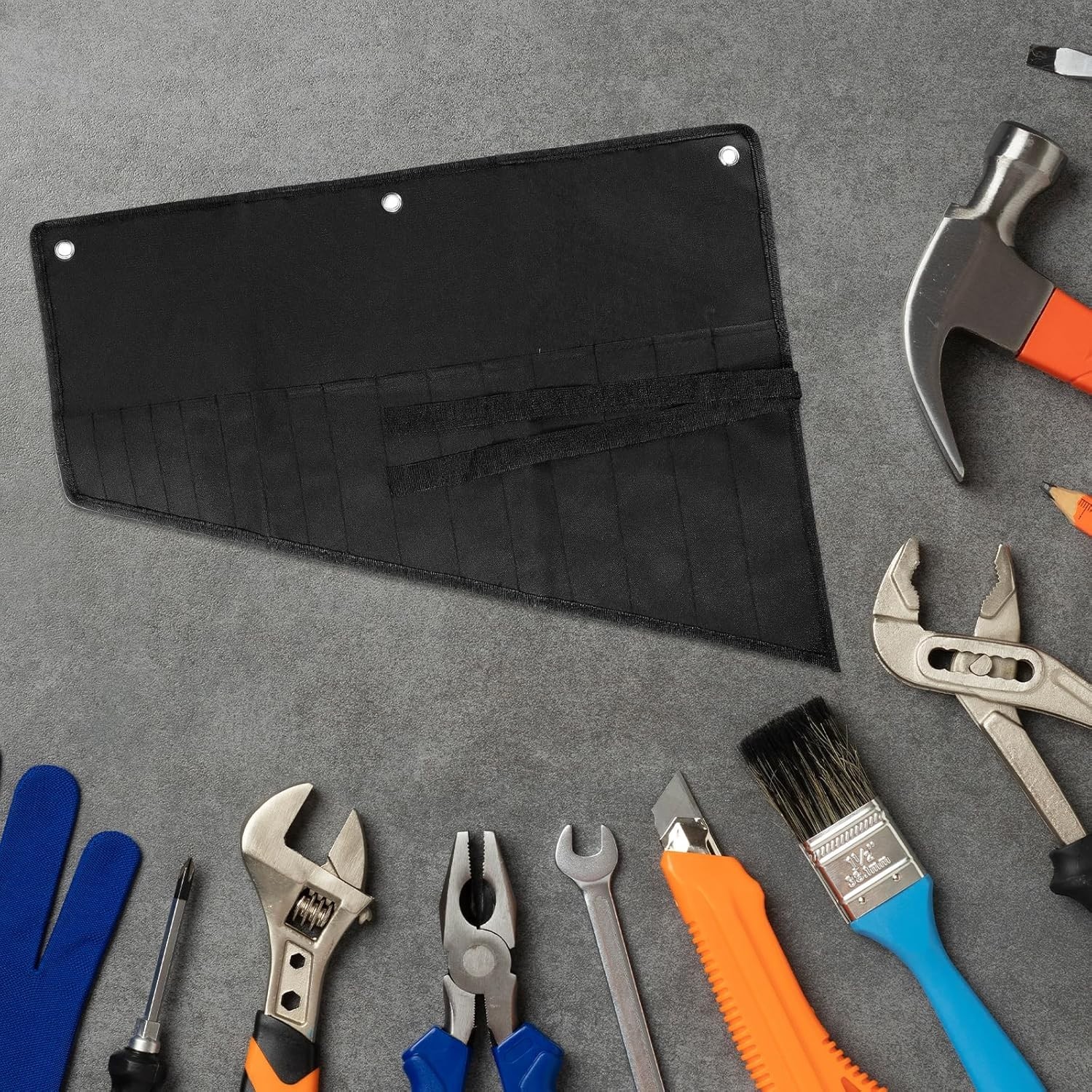 Wrench Organizer,Tool Roll Pouch – 16-Pocket Waterproof Oxford Cloth Wrench Roll