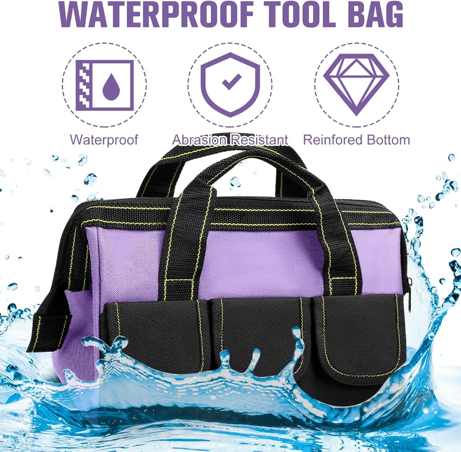 3 Pack Tool Bag for Men with Waterproof Hard Bottom