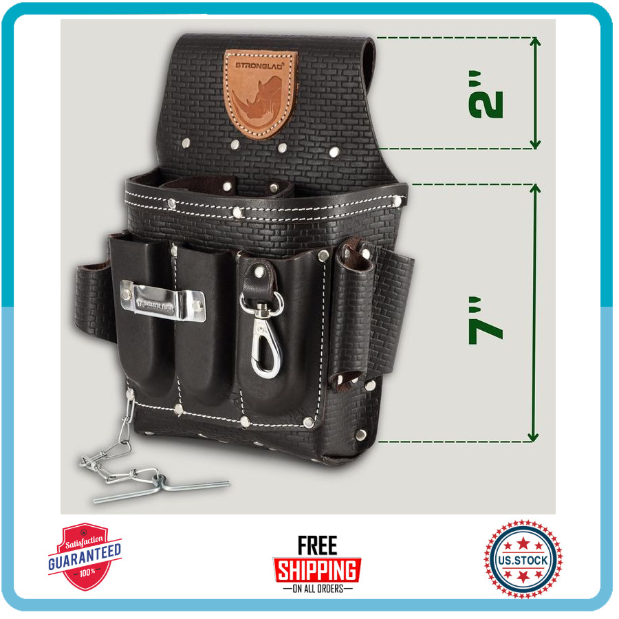 13-Pocket Leather Tool Belt for Electricians STRONGLAD Pro Utility Belt 29-46″