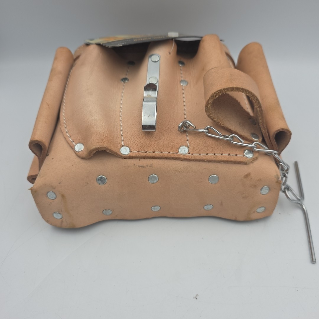 Clc Work Gear 521 Tool Pouch, Tool Pouch, Tan, Leather, 8 Pockets