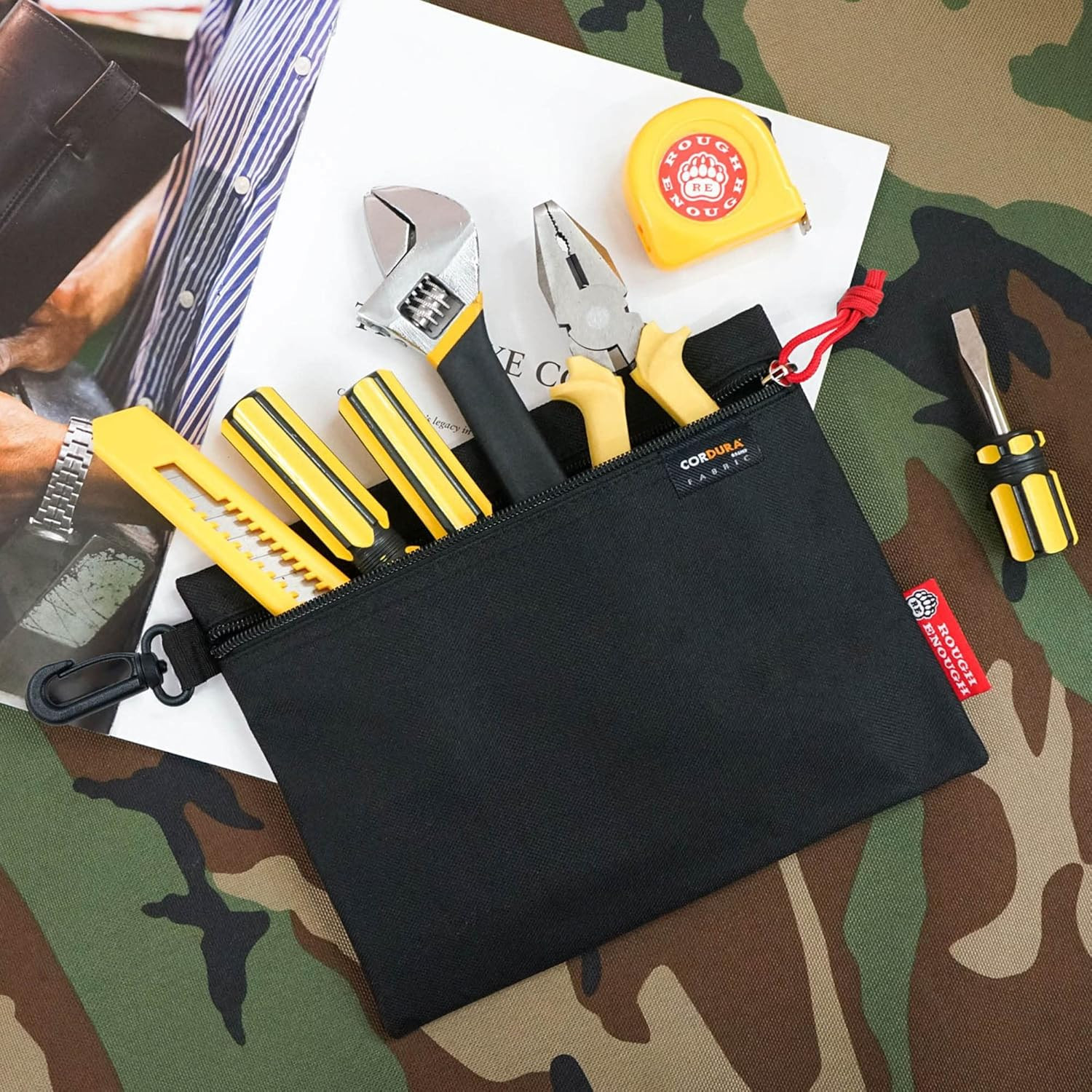 Rough Enough Compact Multi Tool Storage Bag with Clip-On Pouches