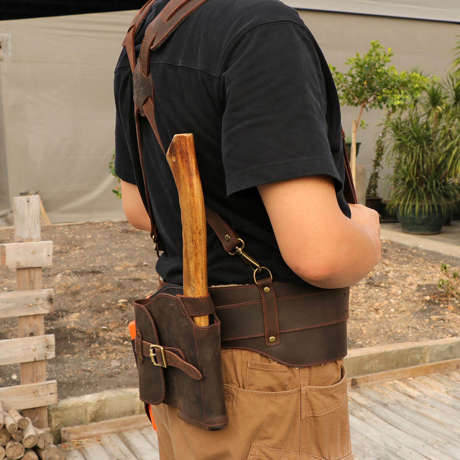 TOURBON Woodcutting Logging Belt Heavy Duty Felling Tools Carrier Soft Padded US