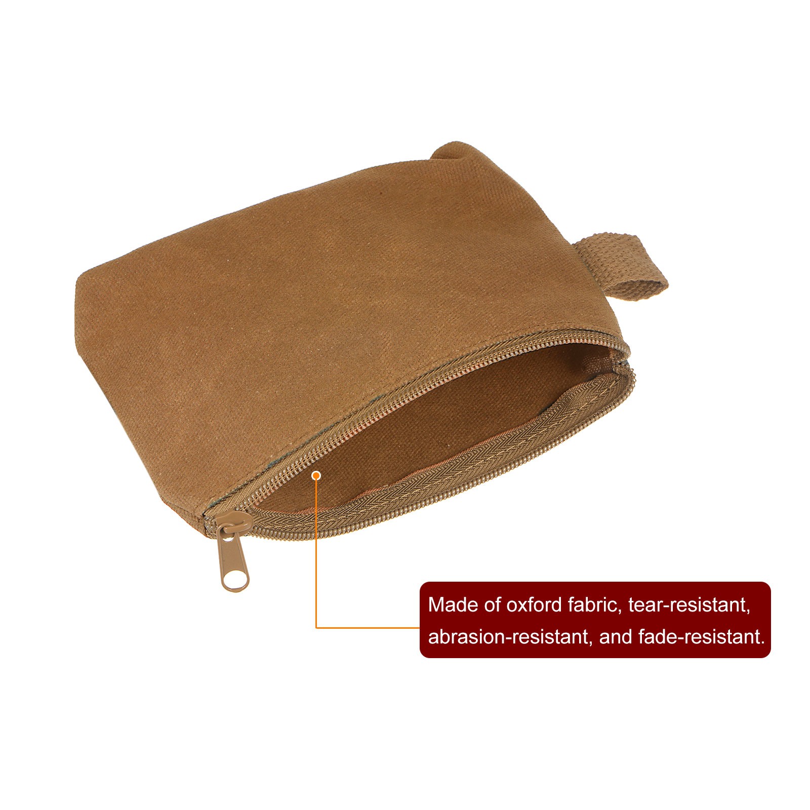 Tool Pouch Bag 17cm x 4cm x 14cm Oxford Organizer with Zipper Khaki