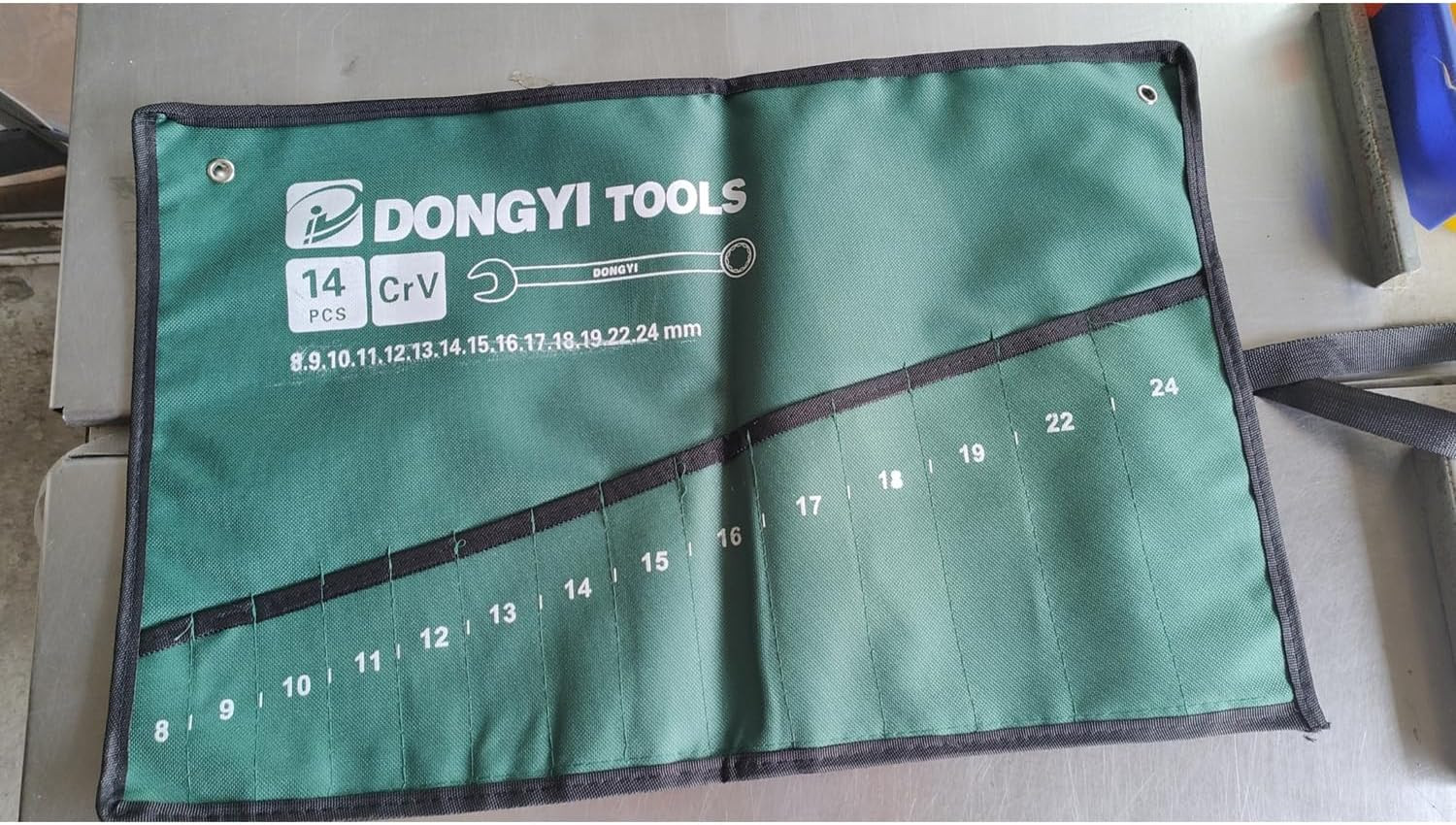 Wrench Roll Up Pouch 2 Pack Canvas Tool Organizer for Metric Wrenches