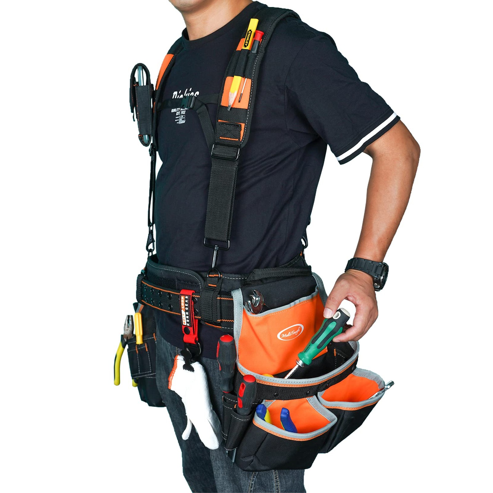 Pro Framer Combo System Tool Belt With Suspenders Construction Tool Pouch Builde