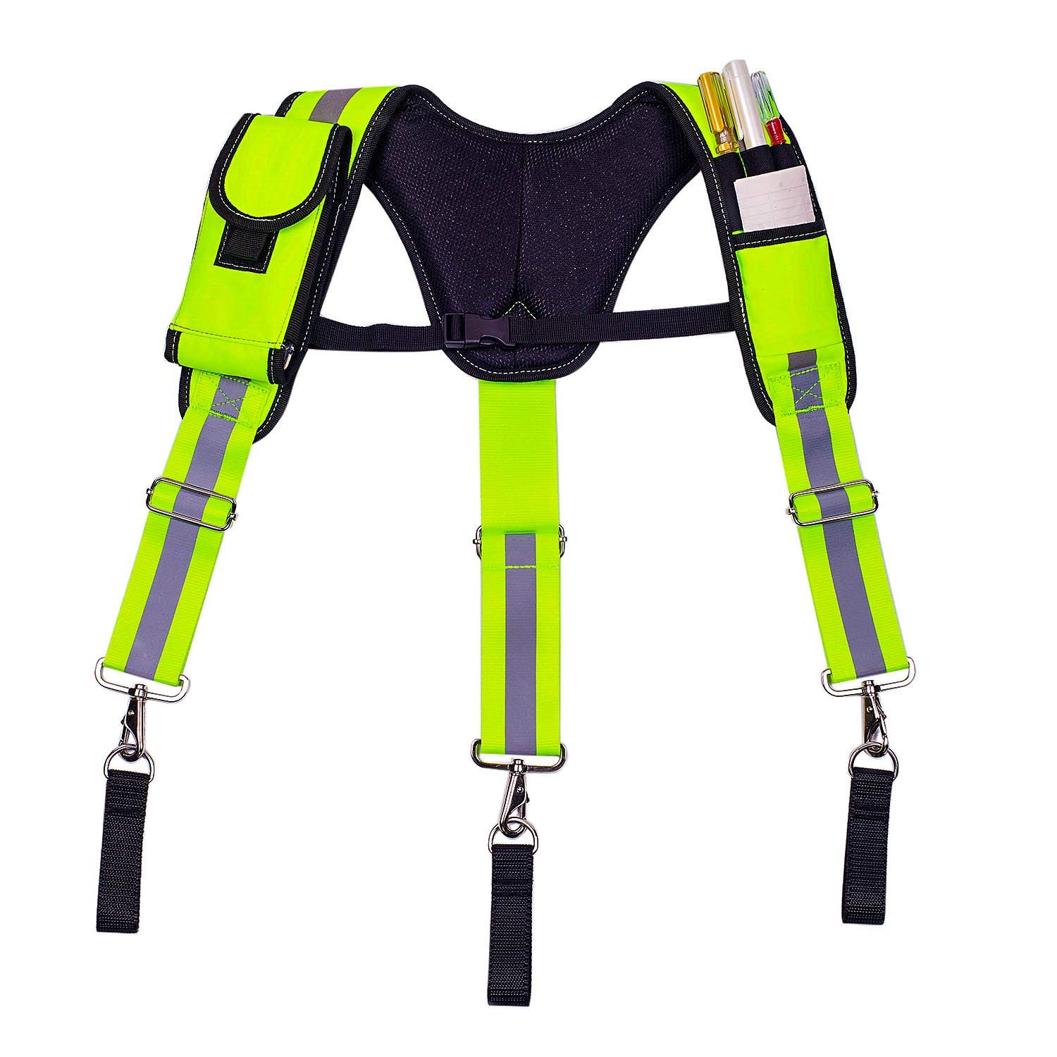 AISENIN Carpenter Tool Belt Suspenders, 11.4*7.8*6 inch, Fluorescent Green