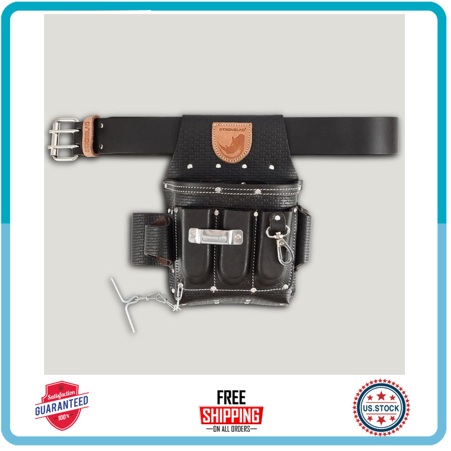 13-Pocket Leather Tool Belt for Electricians STRONGLAD Pro Utility Belt 29-46″