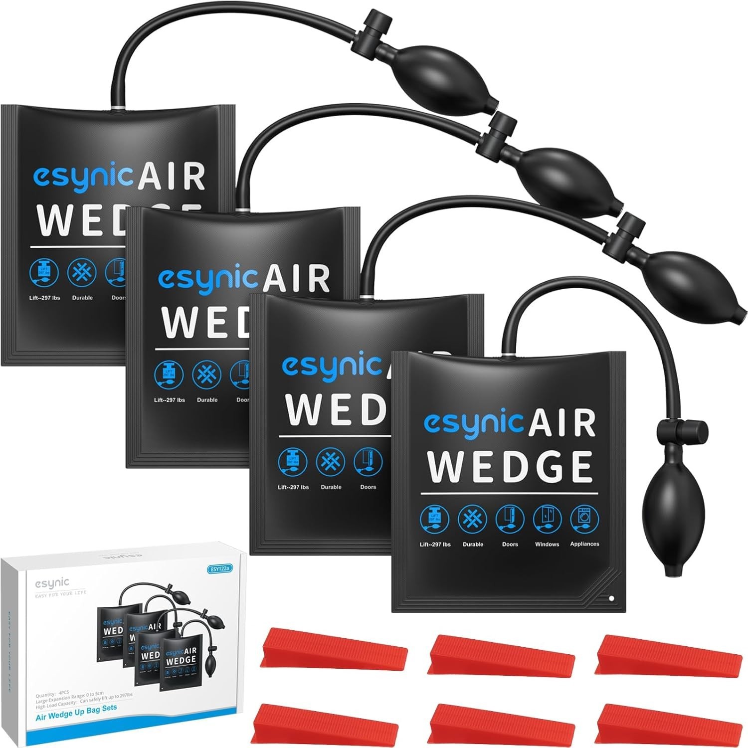 Heavy-Duty 4-Pack Air Wedge Bag Kit – 300lbs Lift Capacity for Door Install