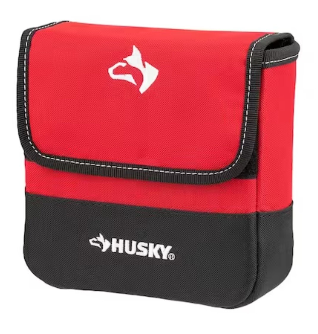 HUSKY 7 Inch Heavy Duty Tool Hardware Storage Pouch Belt Clip D Ring NEW