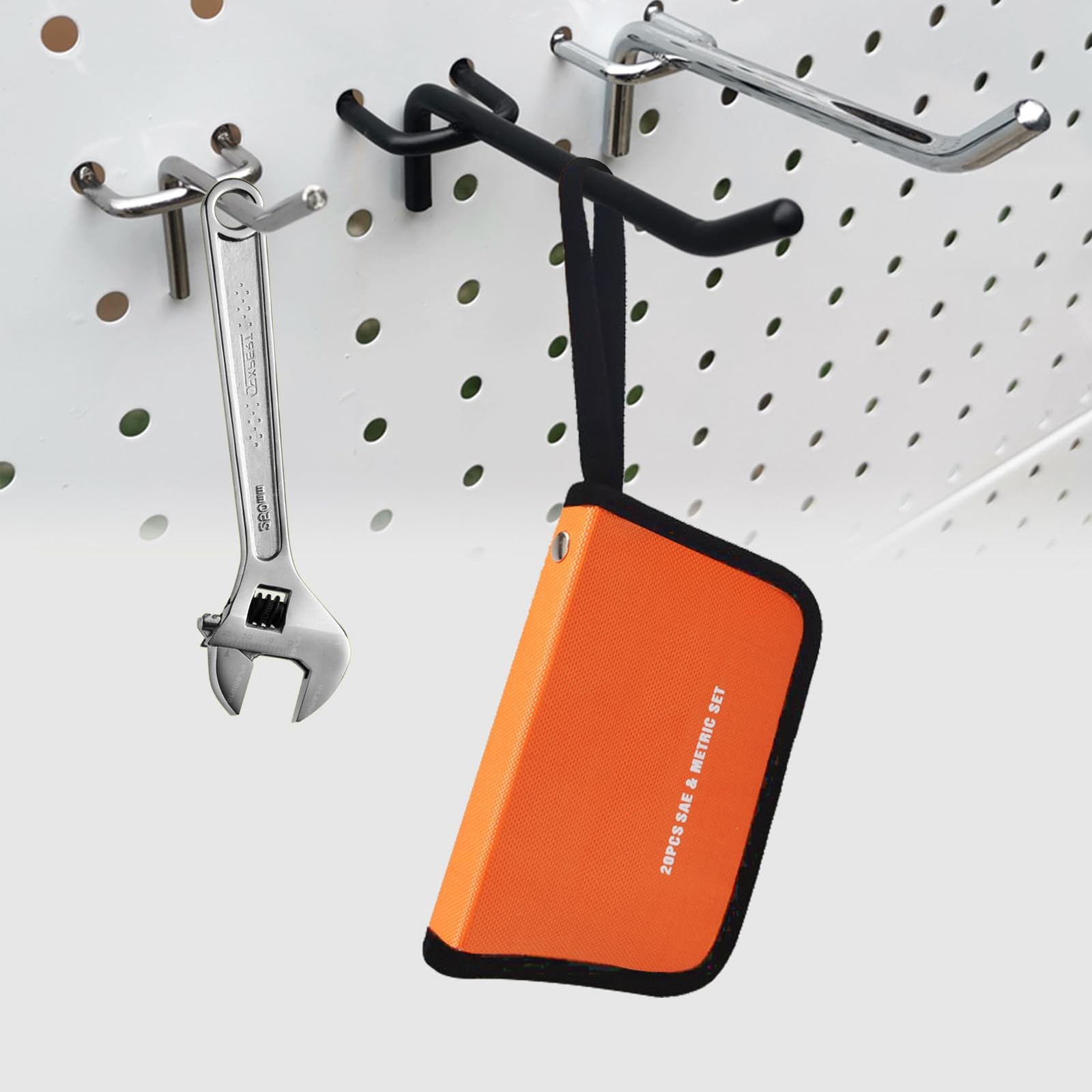 SPEEDWOX 20 Pockets Wrench Tool Storage Bag, Metric and SAE Pouch, Orange