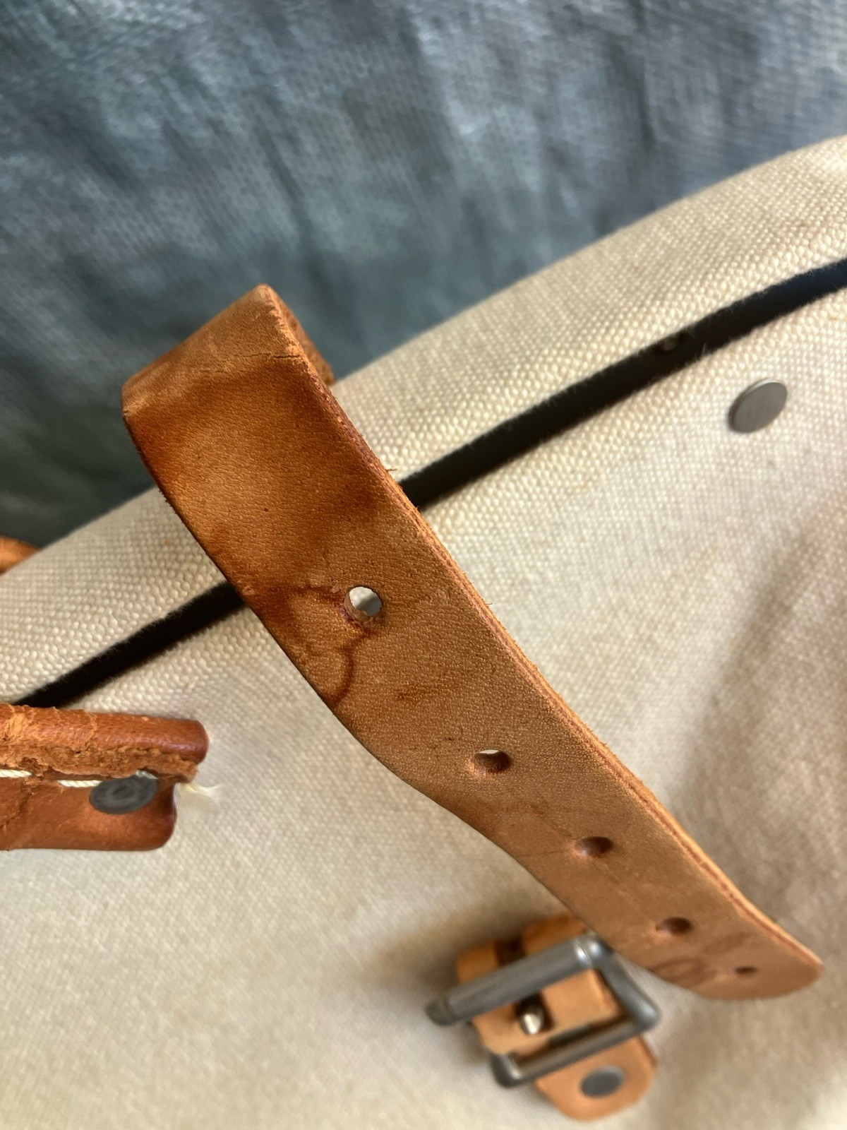 Vintage Nicholas No. M304-1 Tool Bag Canvas & Leather Tote USA