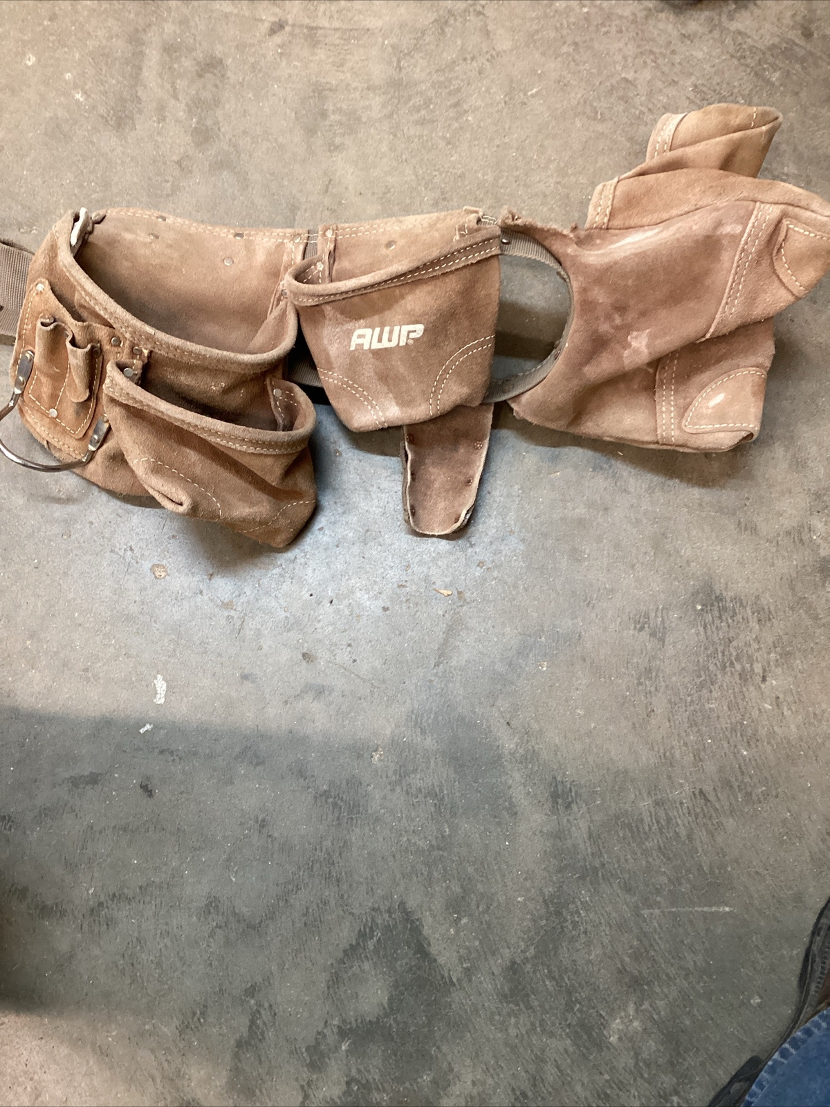 AWP 100% Suede Leather Tan Tool Belt General Construction Apron 1LS-495