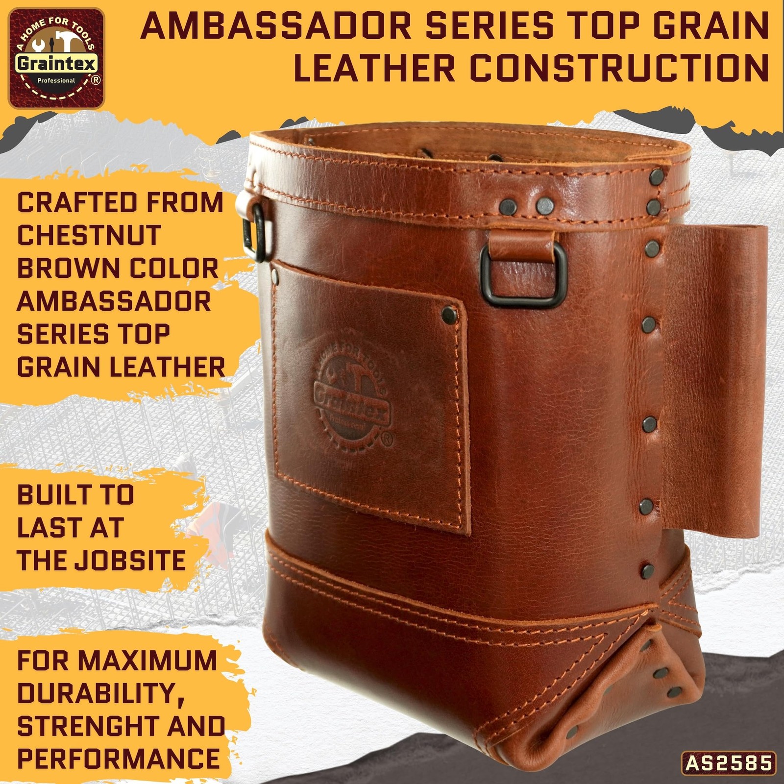 Graintex Chestnut Brown Utility Holster Pouch Durable Tool Organizer Bag