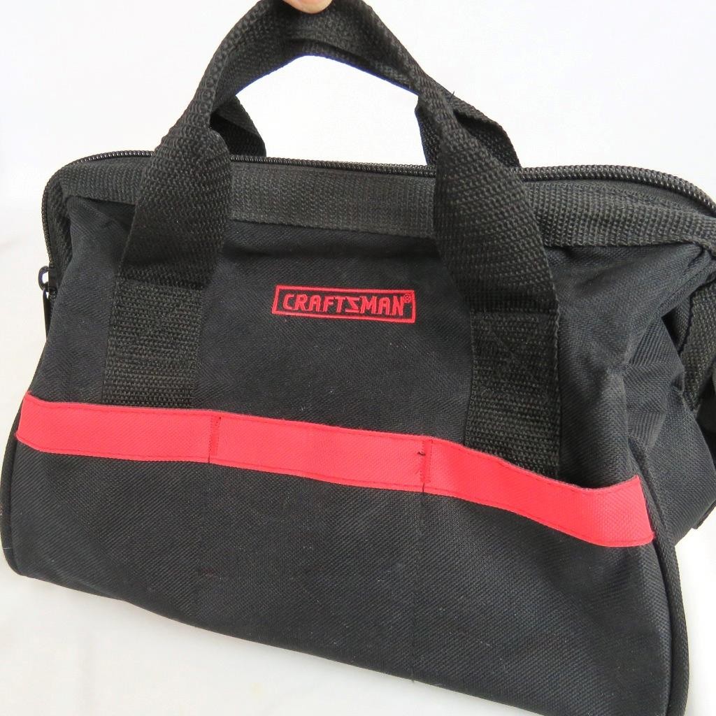 CRAFTSMAN 12″ L x 9″ H x 8.5″ W Tool Crafts Canvas Zipper Tote Carrying Bag Case
