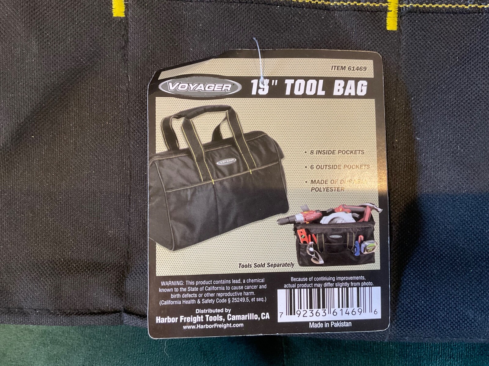 Voyager 15” Tool Bag 14 Pockets Portable Black Polyester Zipper New NOS NWT