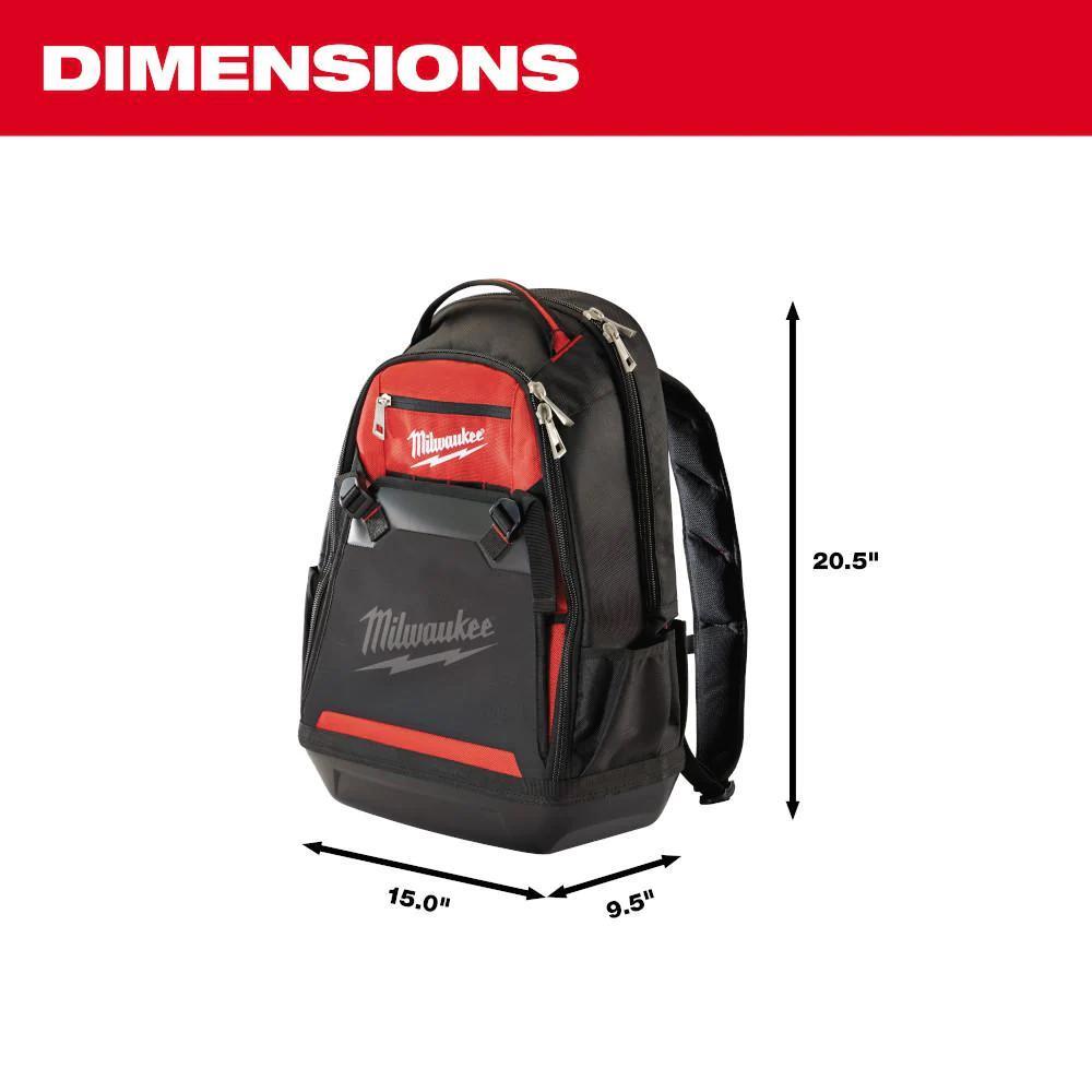 milwaukee jobsite backpack tool storage bag heavy duty construction book bag