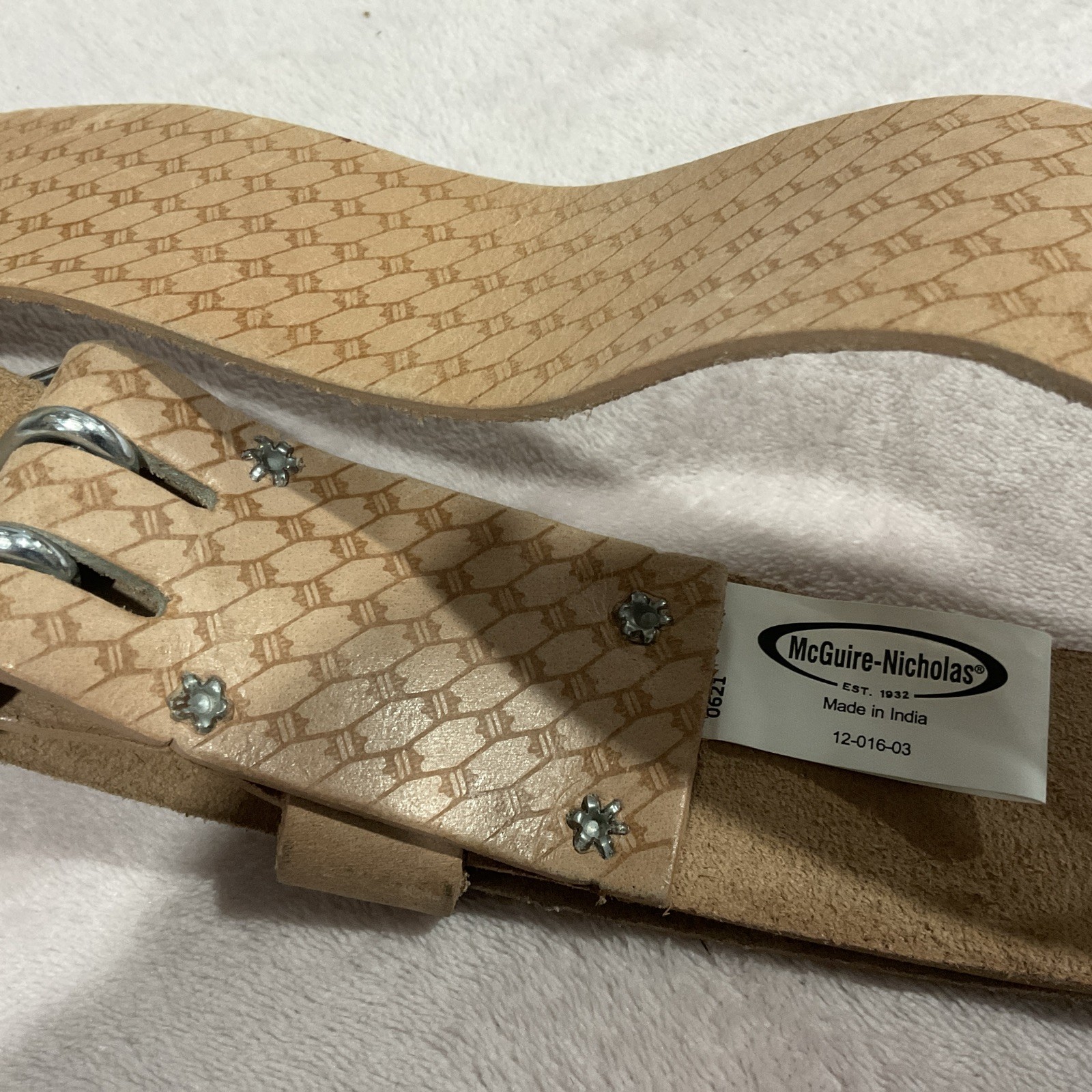 McGuire-Nicholas 2″ Leather Prof Work Belt Tool Belt in Saddle Raw Cow Hide 50″
