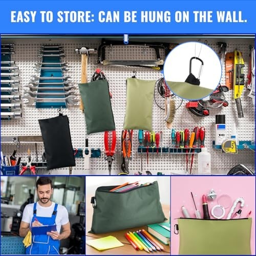 24 Pack Utility Tool Bag Zipper Pouch Set – 12.6″x7.09″ Multipurpose Storage & O