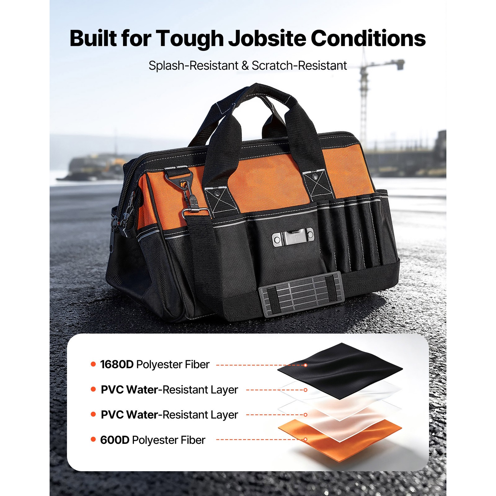 Uimoso 15.7-Inch Tool Bag with 33 Pockets for Portable Tool Storage