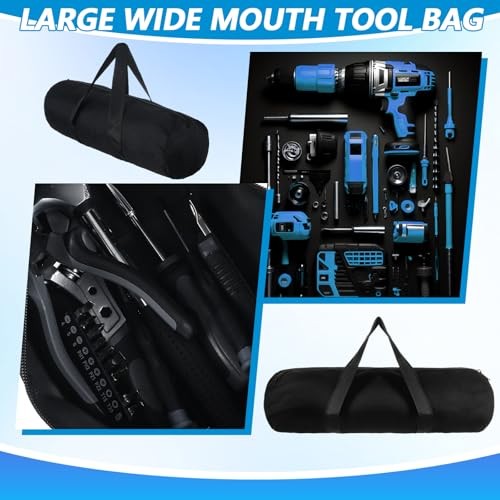 Mabor 12.2 Inch Small Tool Pouch Bag for Men Wide Mouth – Large Storage Bag