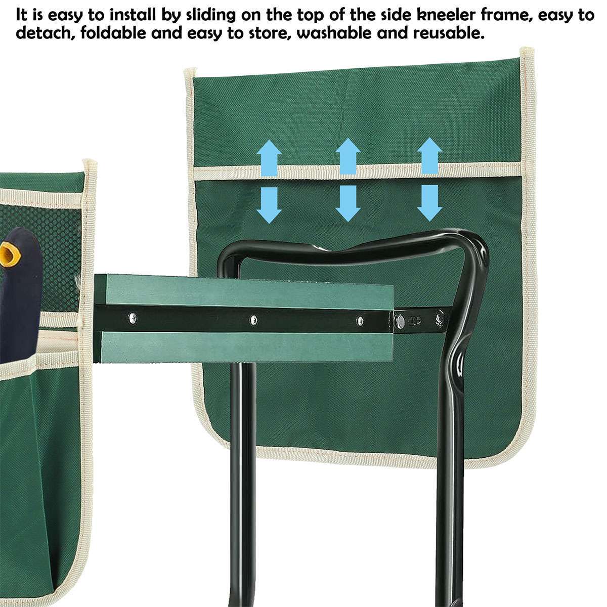 Folding Garden Kneeler Seat Bonus Tool Pouch Portable Stool Pad Chair Bag Holder