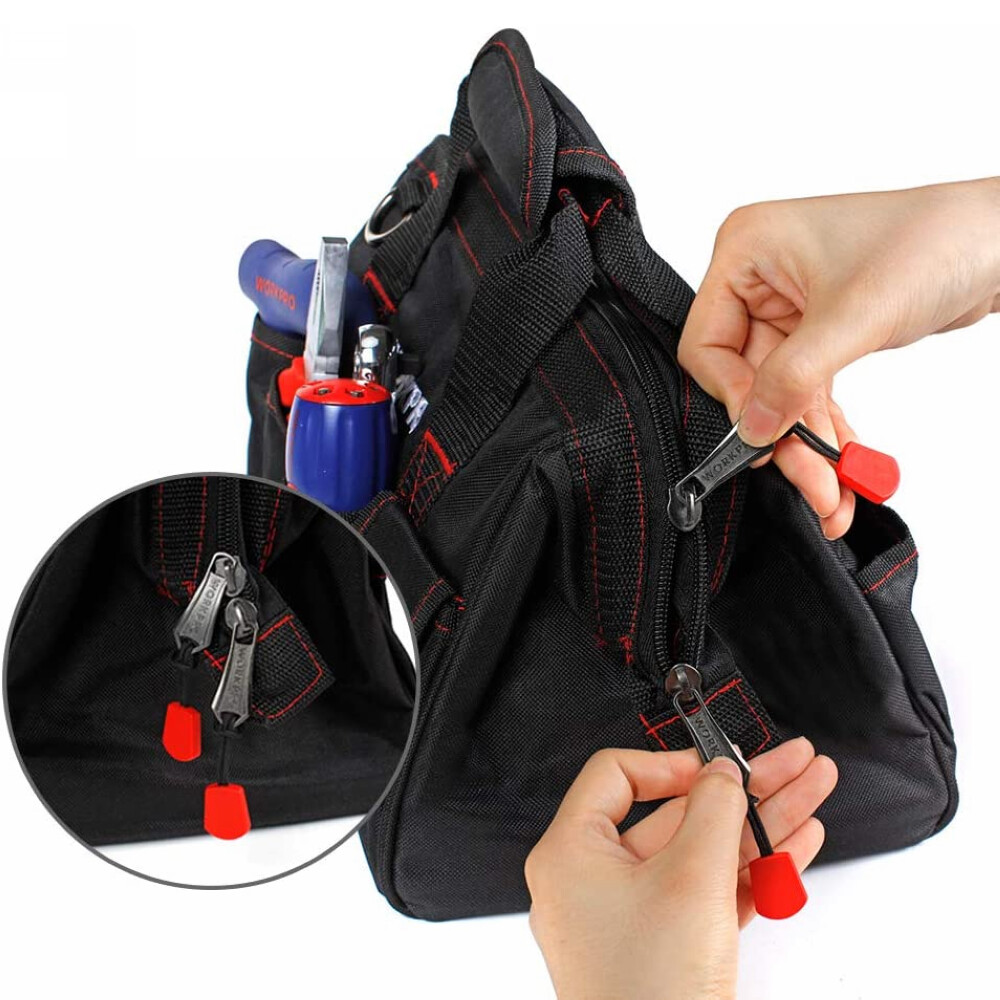 Workpro 12» Storage Tool Bag Close Top Wide Open Mouth Polyester Double Zipper