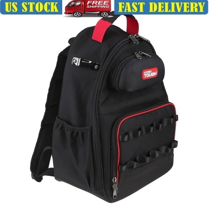 Portable Tool Backpack 20 Pockets 20 Loops Safety Glasses Case Tape Measure Clip