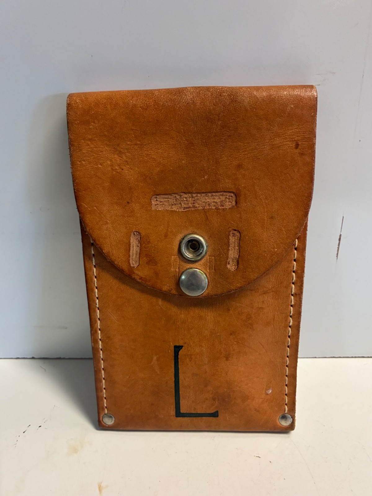 Vintage Leather Lineman Utility Belt Tool Pouch Holster Snap Closure 7.5″