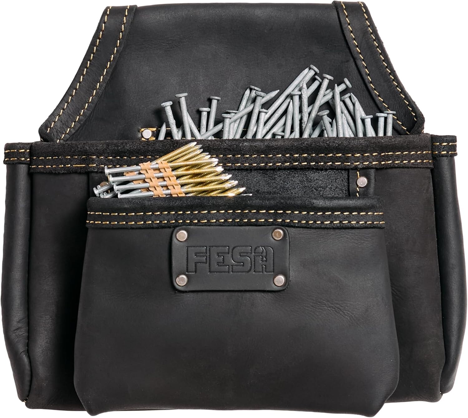 Brand New, Unopened FESA Leather Nail Pouch Attachment – Heavy Top Grain Black