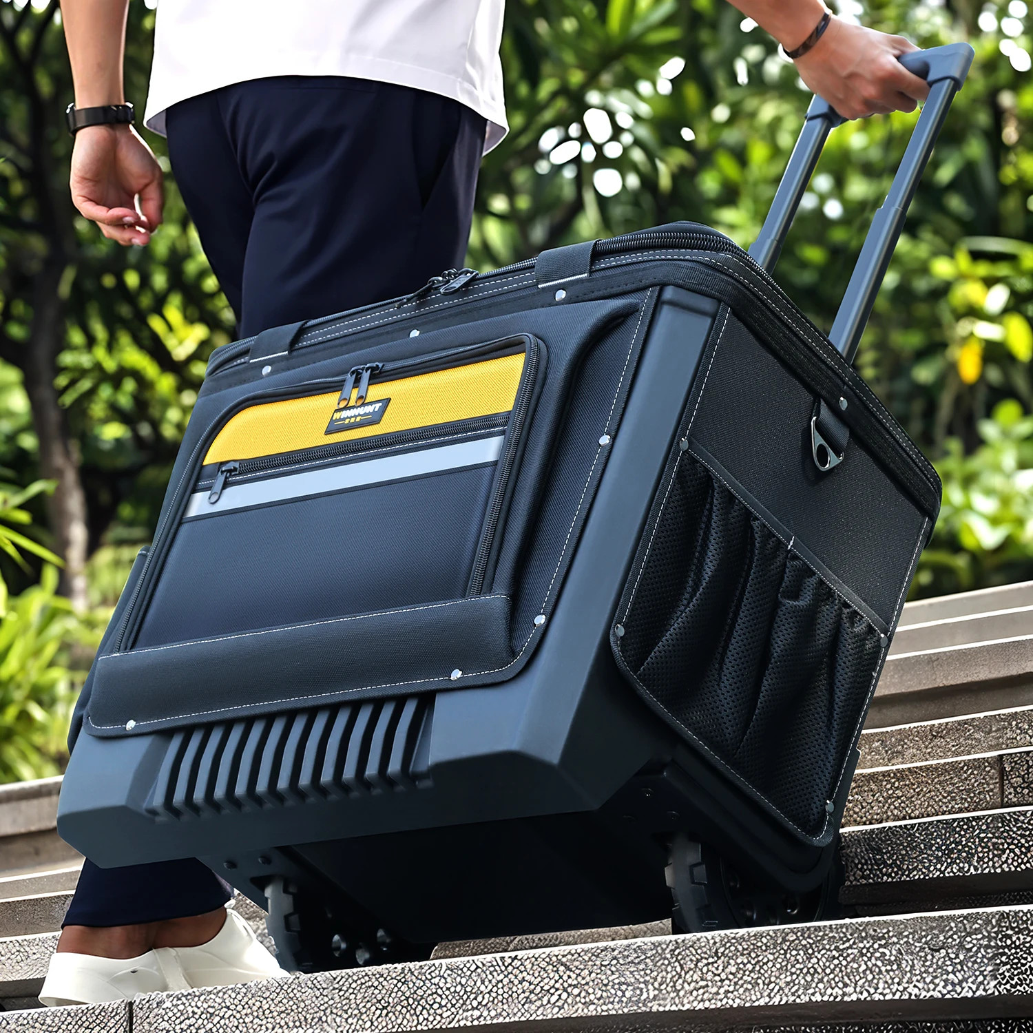 Rolling Tool Bag with Wheels | Heavy Duty 1680D Storage Organizer