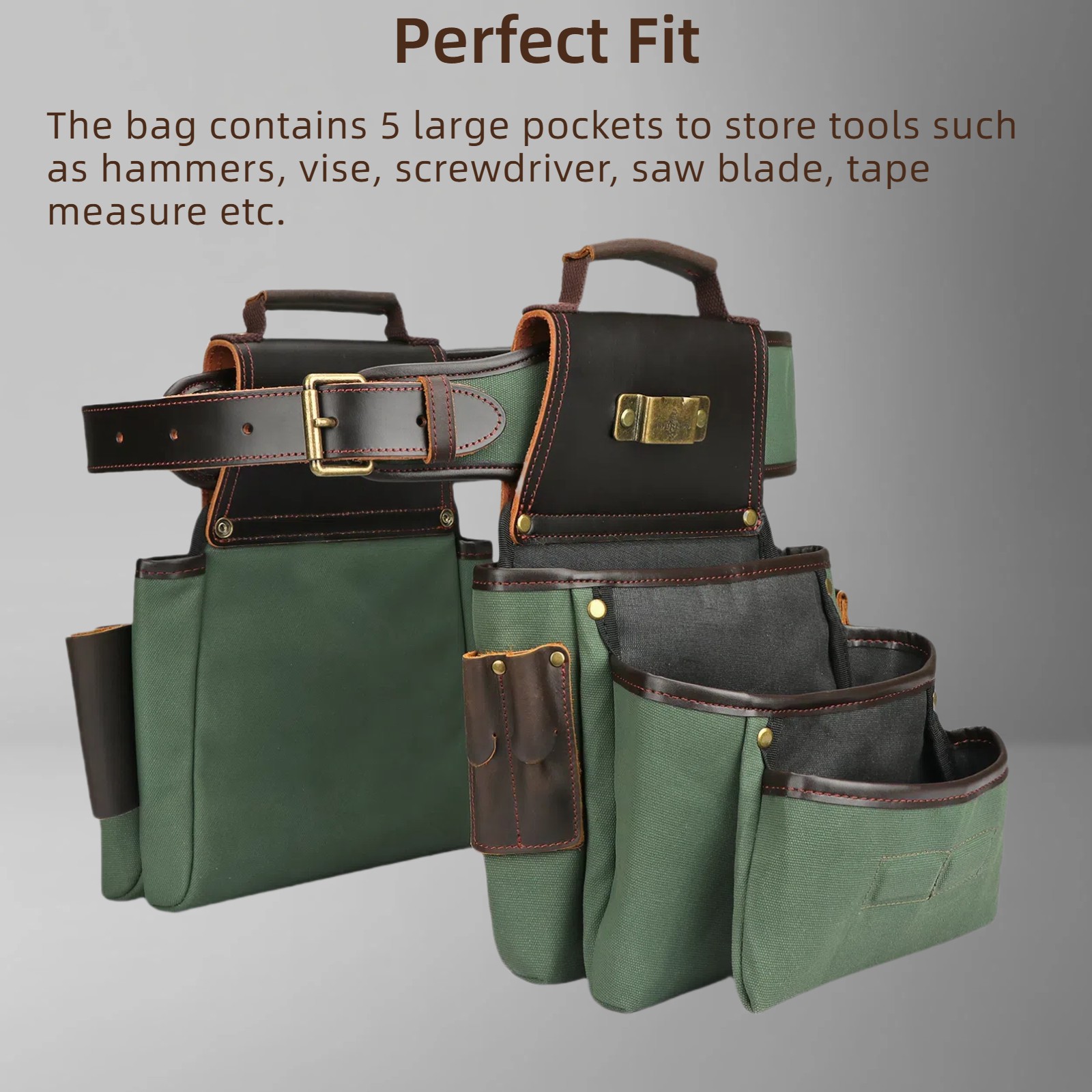 Tourbon Tool Harness Suspenders Carpenter Rig Bag Electrician Tools Belt Bag