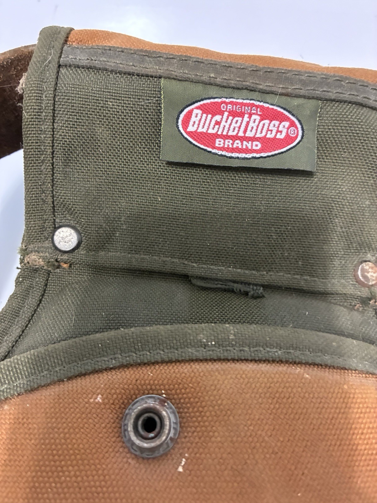 Bucket Boss Drill/Impact Tool Holster. Decorative Leather Belt. Torn Strap.