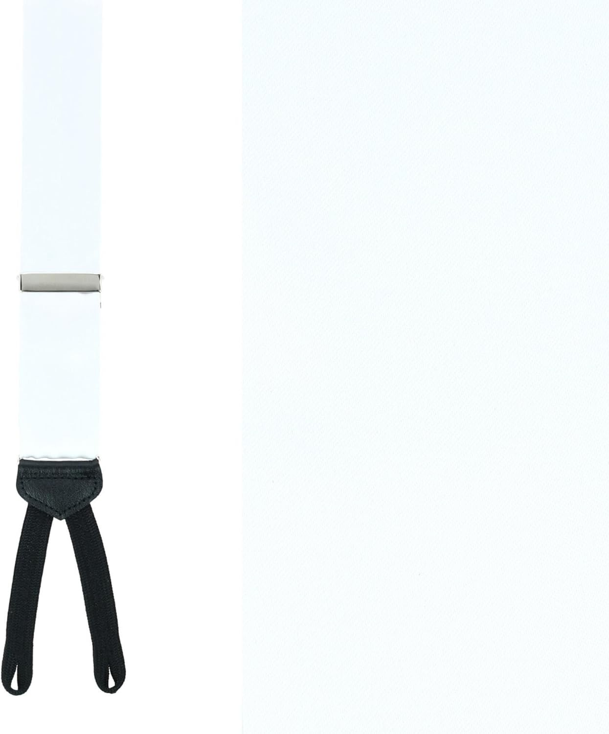 Trafalgar Sutton Solid Color Silk Formal Suspenders | Y-Back, White