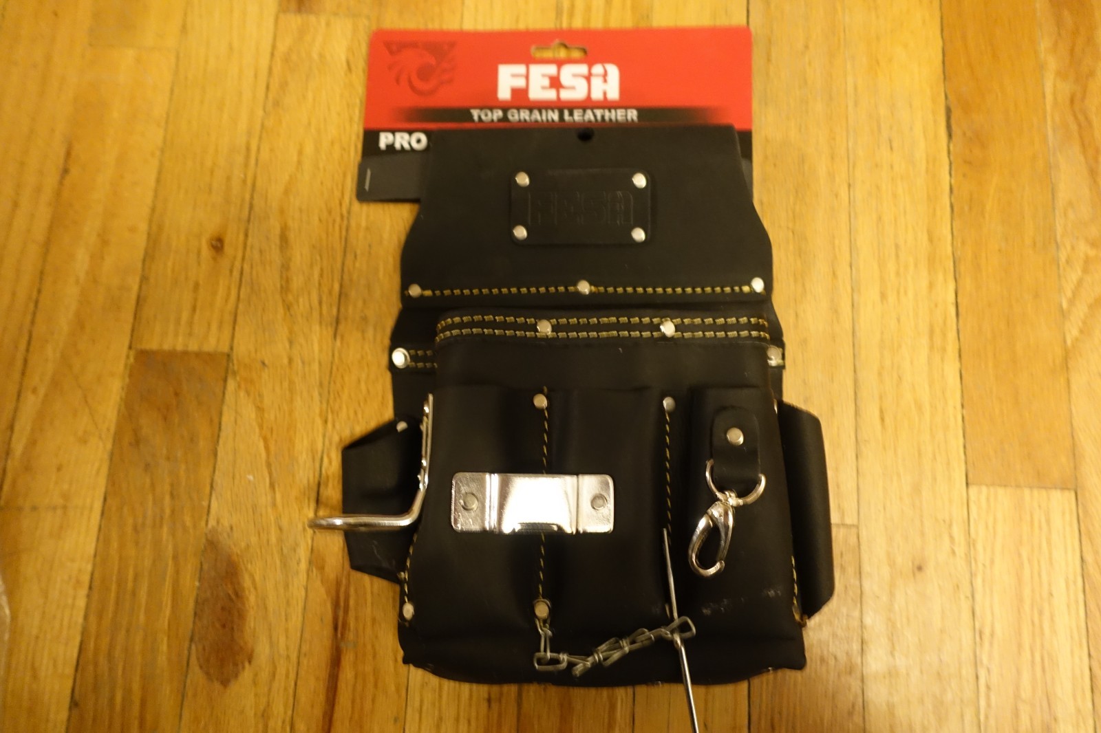 FESA PRO Electricians tool pouch, Black Leather, Brand New.