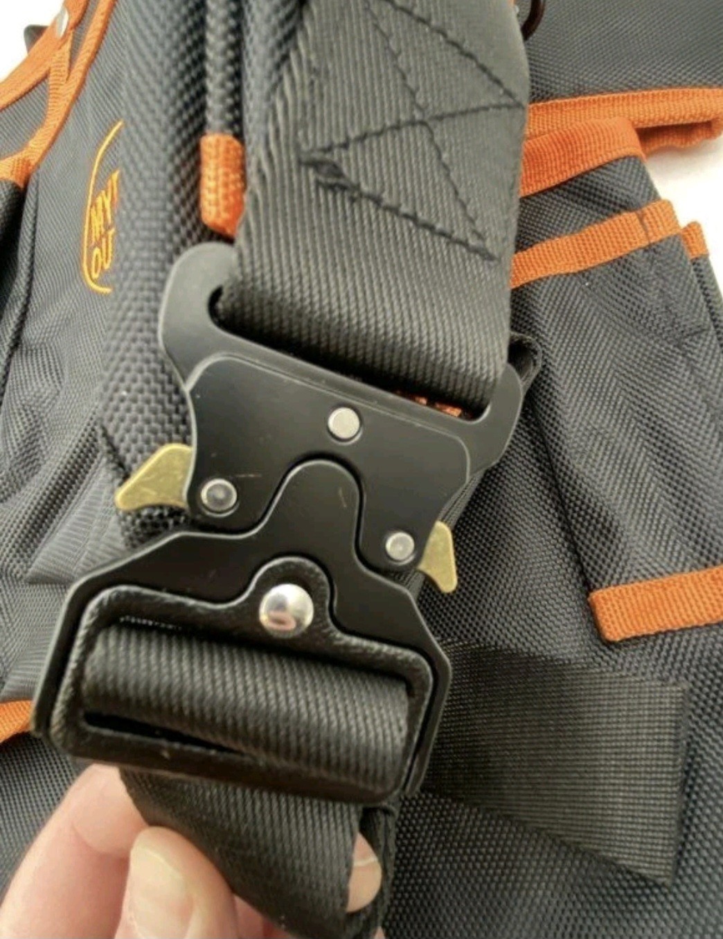 Mydays Outdoor Black Orange Pockets Adjustable Harness Tool Belt And Suspenders