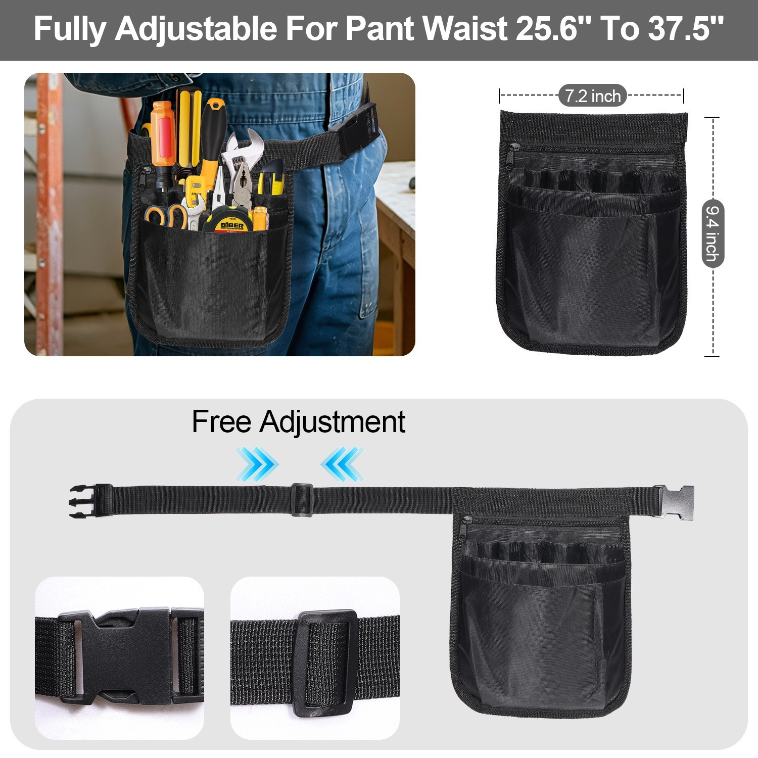 Gardening Tool Waist Bag Belt Heavy Duty Oxford Tool with 10 Pocket Utility Belt