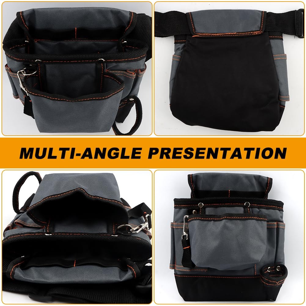 8 Pockets Tool Pouch Utility Organizer Waist Bag Belt Clip Hardware Apron