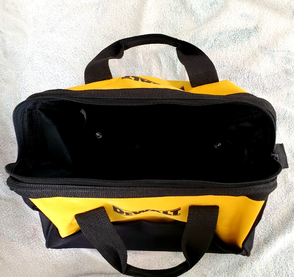 Genuine Dewalt Heavy Duty Ballistic Black Yellow Nylon Tool Bag 13” x 9” x 10”