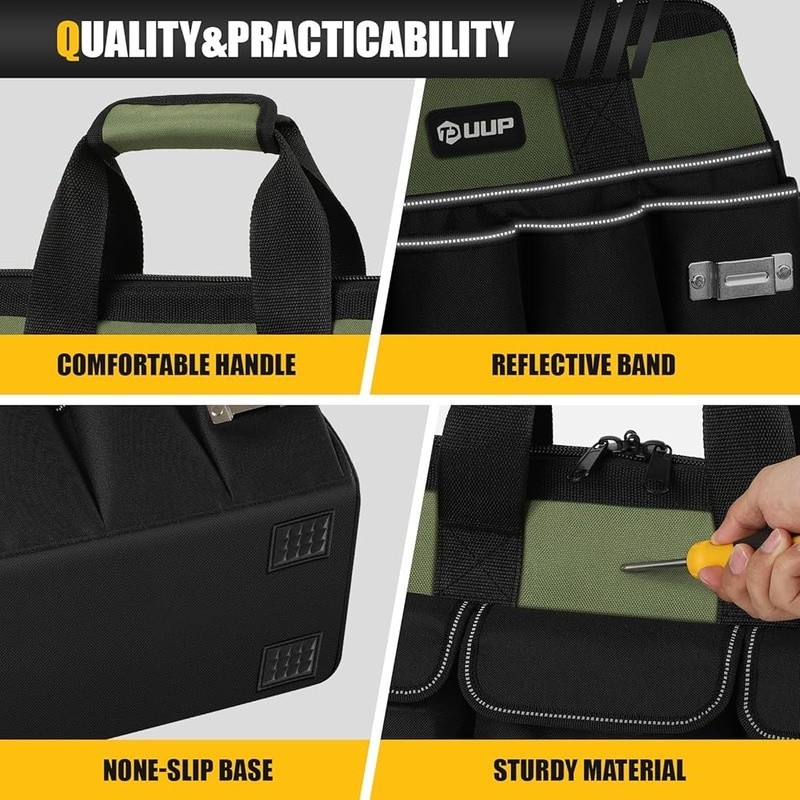 Heavy Duty Tool Bag 15″16-Pocket Empty Tool Box Organizer, Big Storage Toolbox