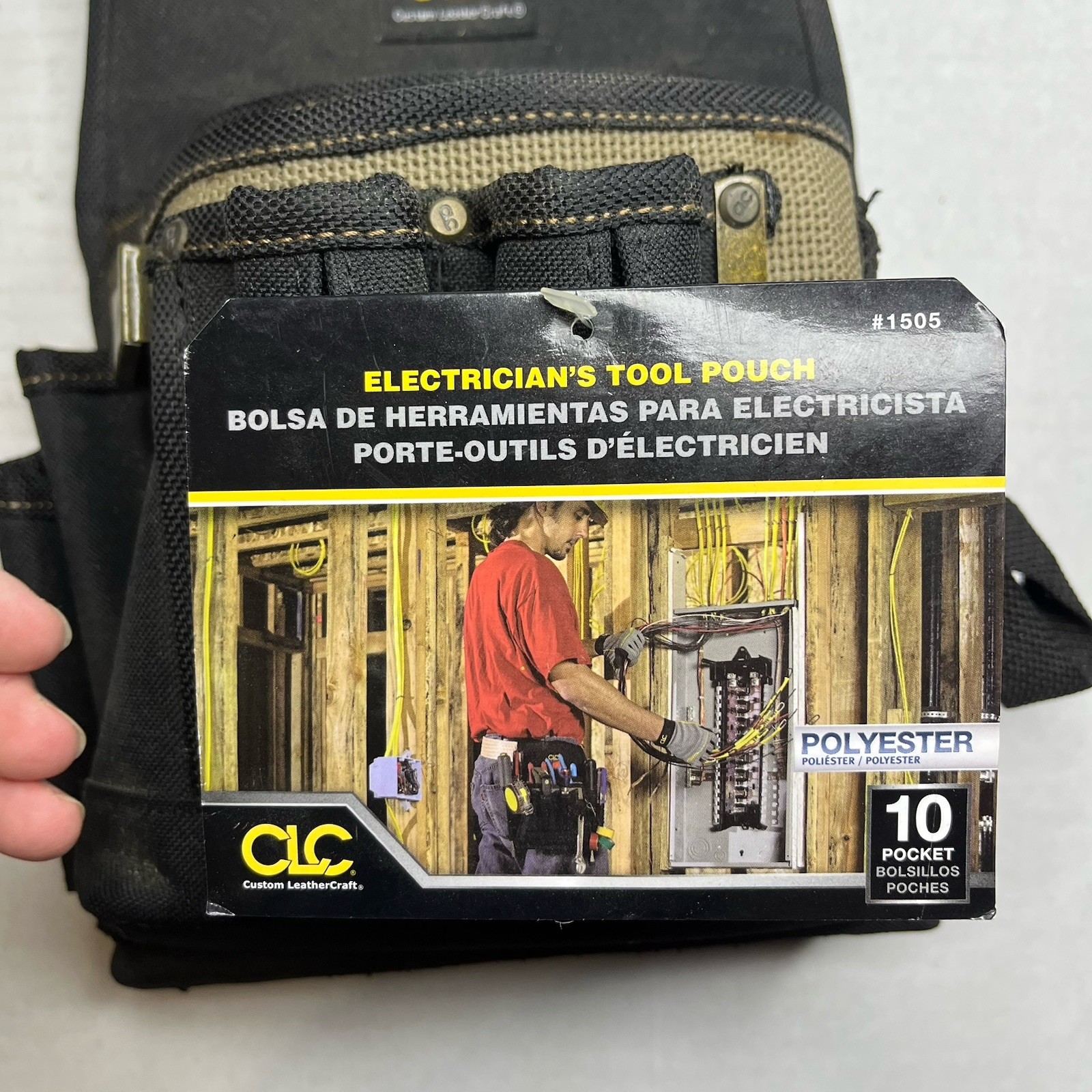 CLC 1505 3.5 in. W X 11 in. H Polyester Electrician’s Pouch 10 pocket Black/Tan