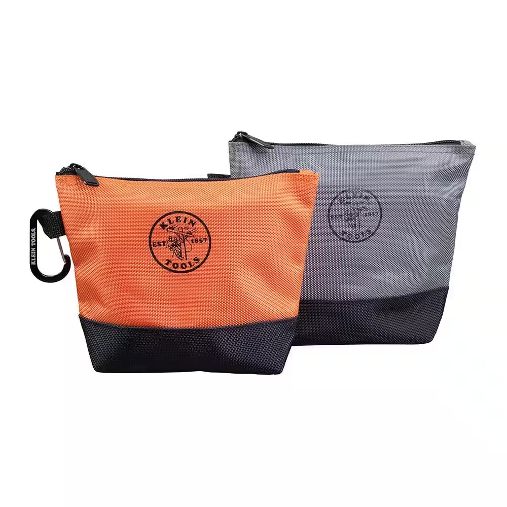 ZIPPER TOOL/MONEY BAGS (2-Pack) 9 Inch Stand-Up Multiple Colors