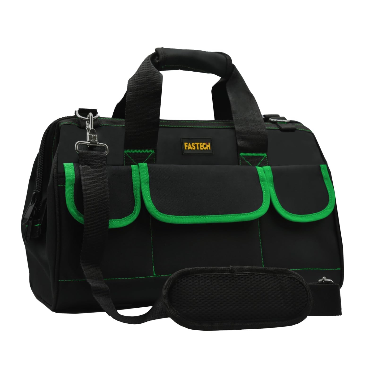 20 Inch Tool Bag Waterproof Wide Mouth Kit Large Storage Shoulder Strap Green