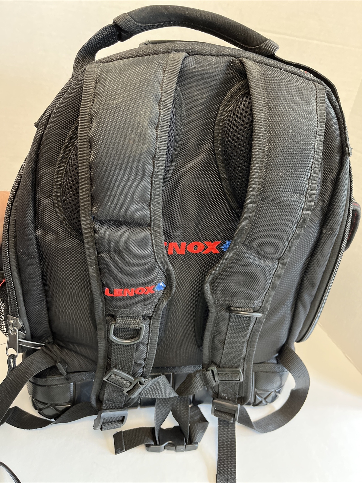 Lenox 30 Pocket Black Ballistic Nylon Backpack Tool Bag Great Used Condition