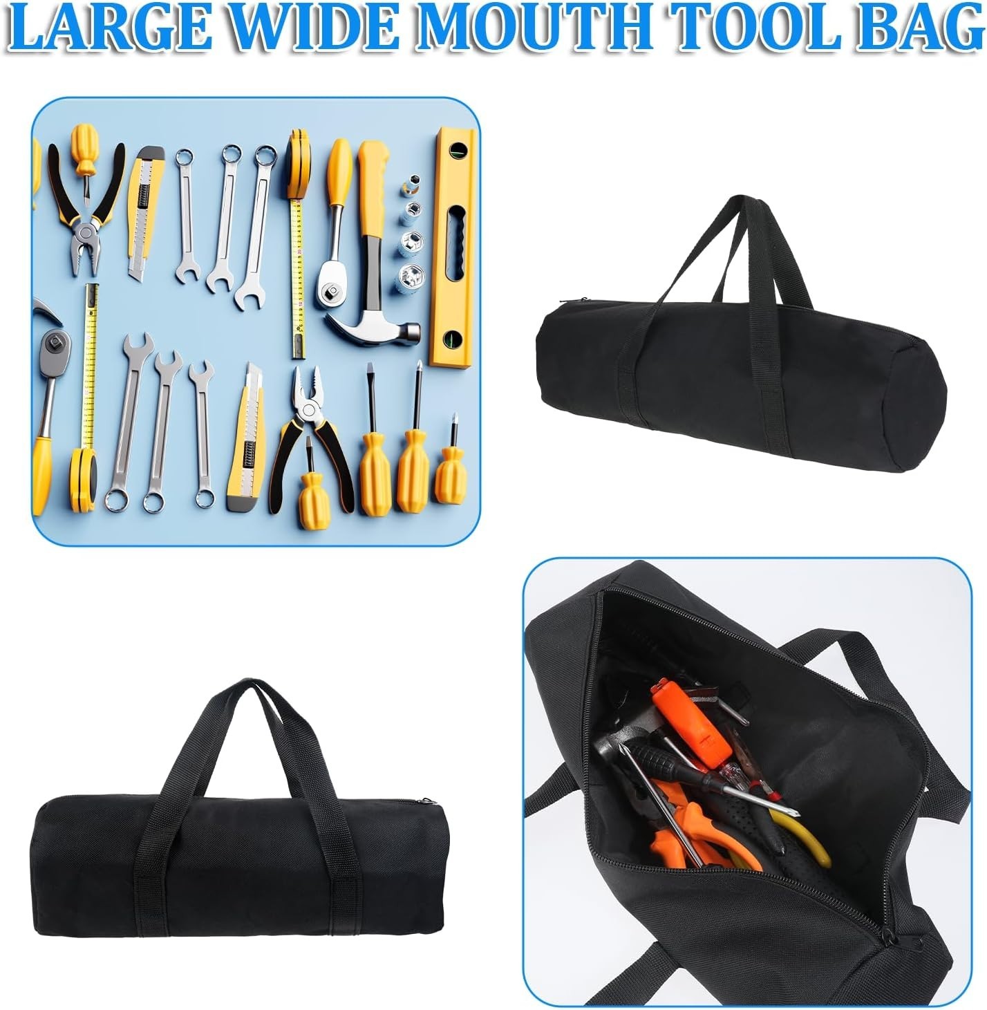 Waterproof 12-Inch Canvas Tool Pouch – Large Capacity Organizer for Tools