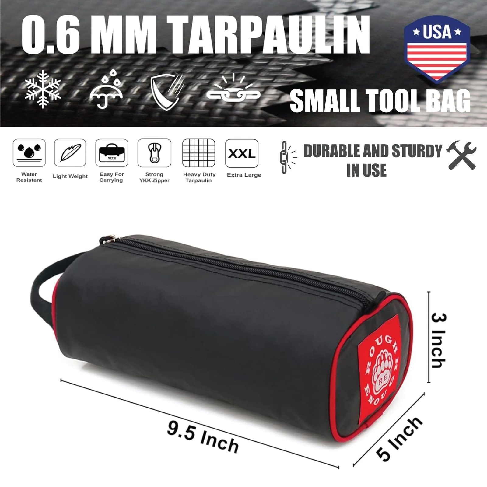 Rough Enough Small Tool Bag Pouch Box Small Parts Organizer with Zipper Porta…
