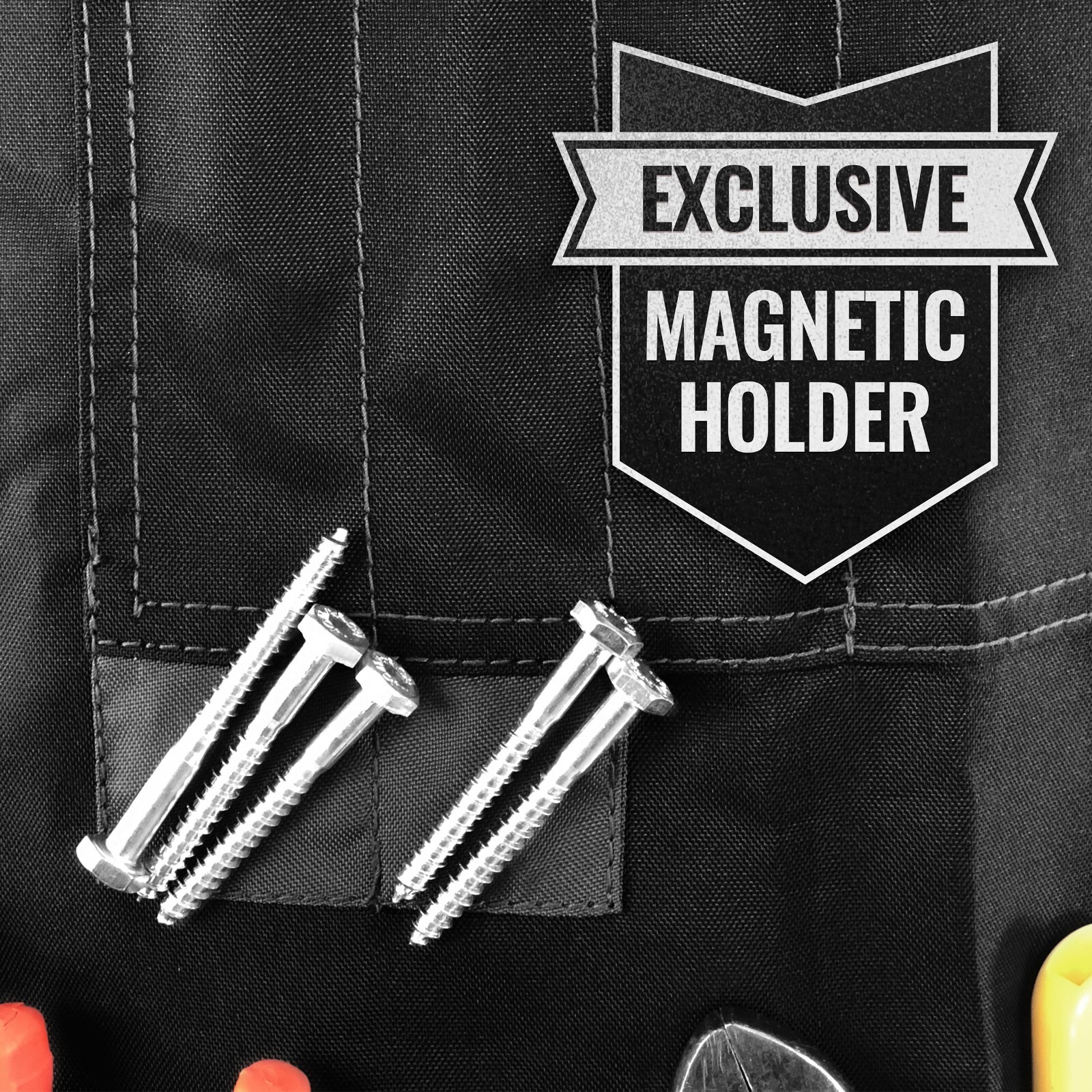 Tool Apron – Magnetic Holder, 18 Pockets, CrossBack – Woodworker, Electrician